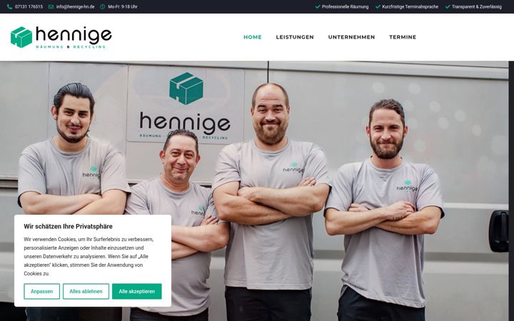 Screenshot of hennige-hn.de