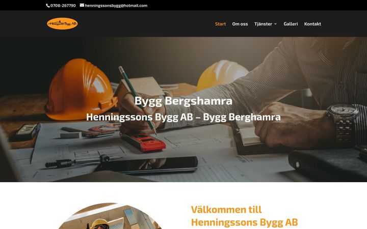 Screenshot of henningssonsbygg.se