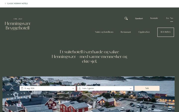 Screenshot of henningsvaer.no