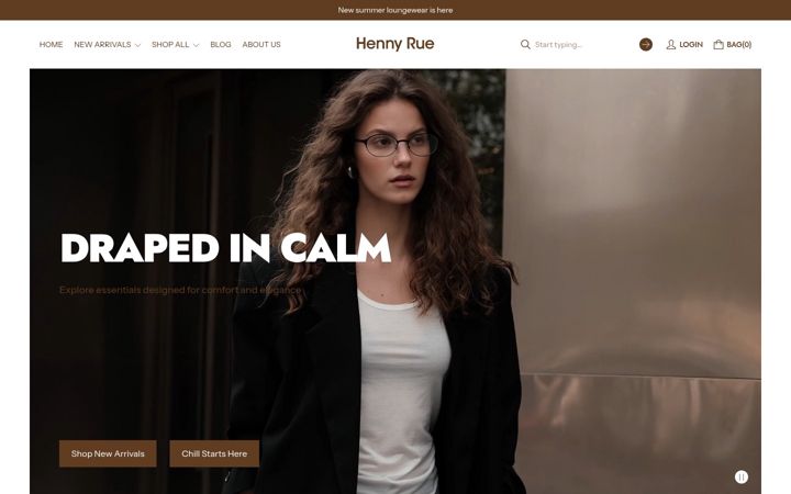 Screenshot of hennyrue.com