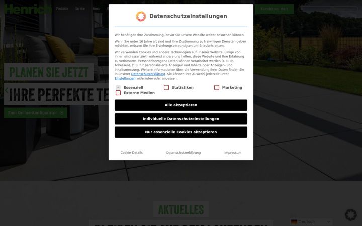 Screenshot of henrich-baustoffzentrum.de