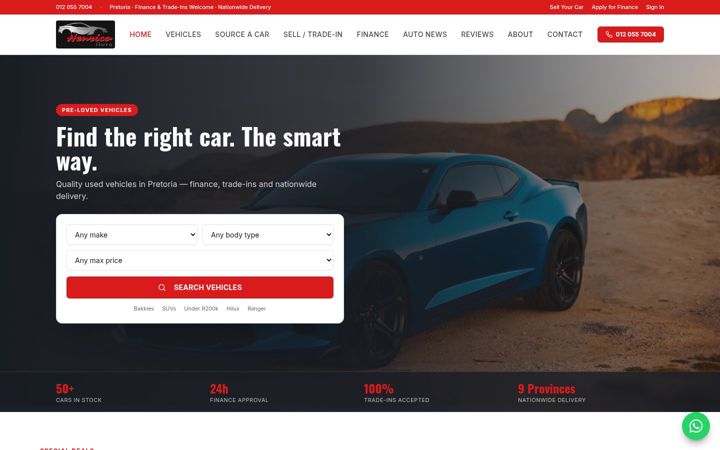 Screenshot of henricoauto.co.za