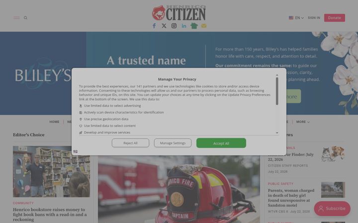Screenshot ta' henricocitizen.com