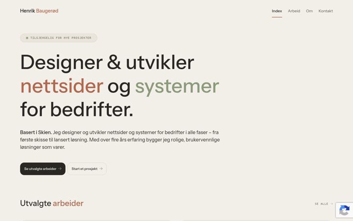 Screenshot of henrikbaugerod.no