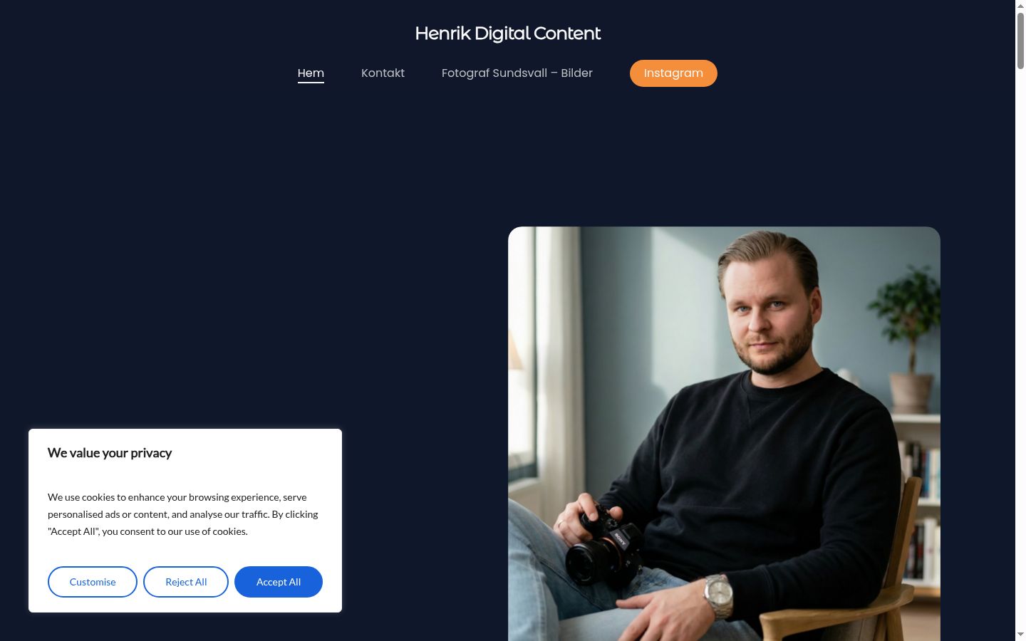Screenshot del banner di consenso mostrato prima di qualsiasi interazione