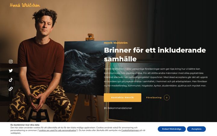 Screenshot of henrikwahlstroem.se