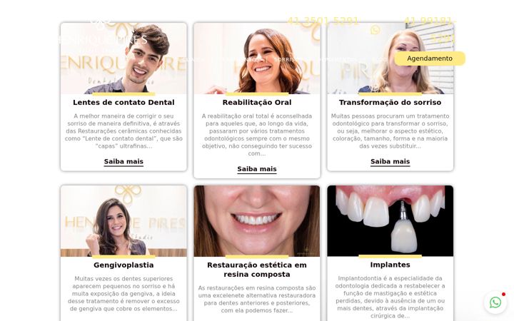 Screenshot of henriquepiresdentalstudio.com.br