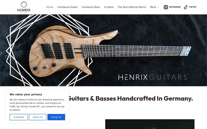 Screenshot of henrixguitars.de
