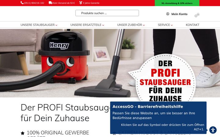 Screenshot of henry-der-staubsauger.de
