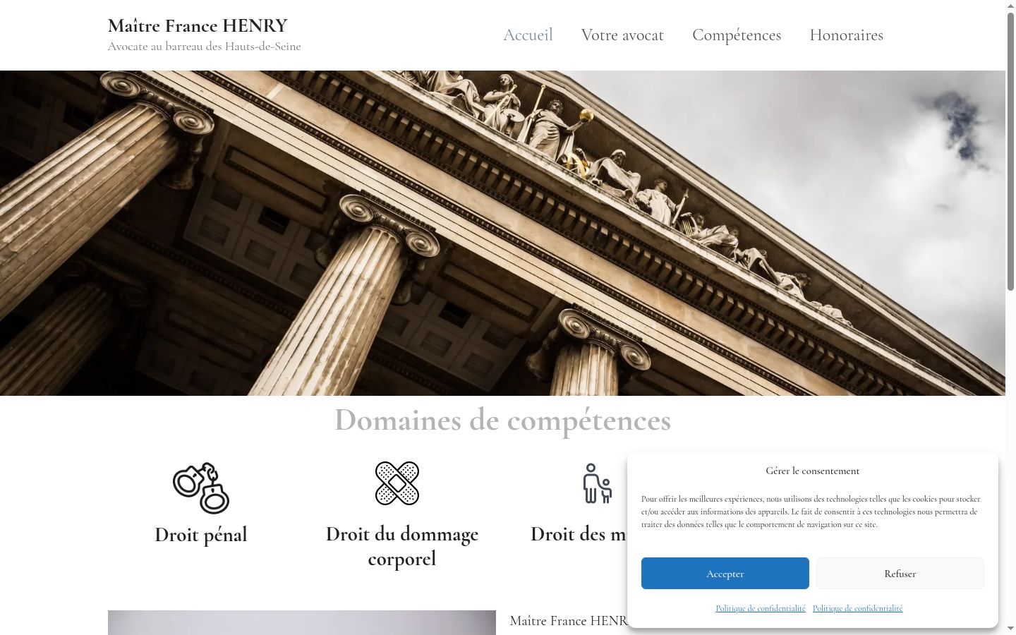 Screenshot del banner di consenso mostrato prima di qualsiasi interazione