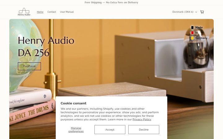 Screenshot of henryaudio.com