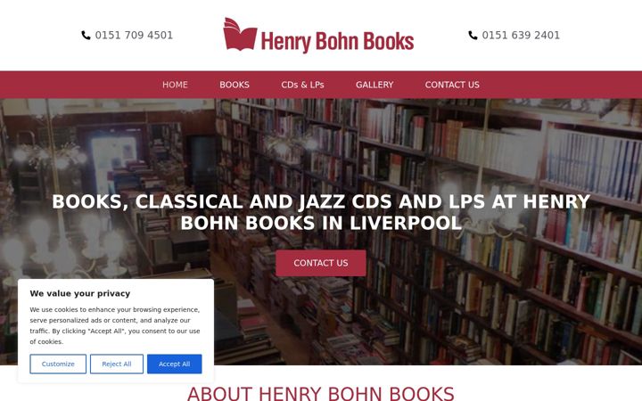 Screenshot of henrybohnbooksliverpool.co.uk