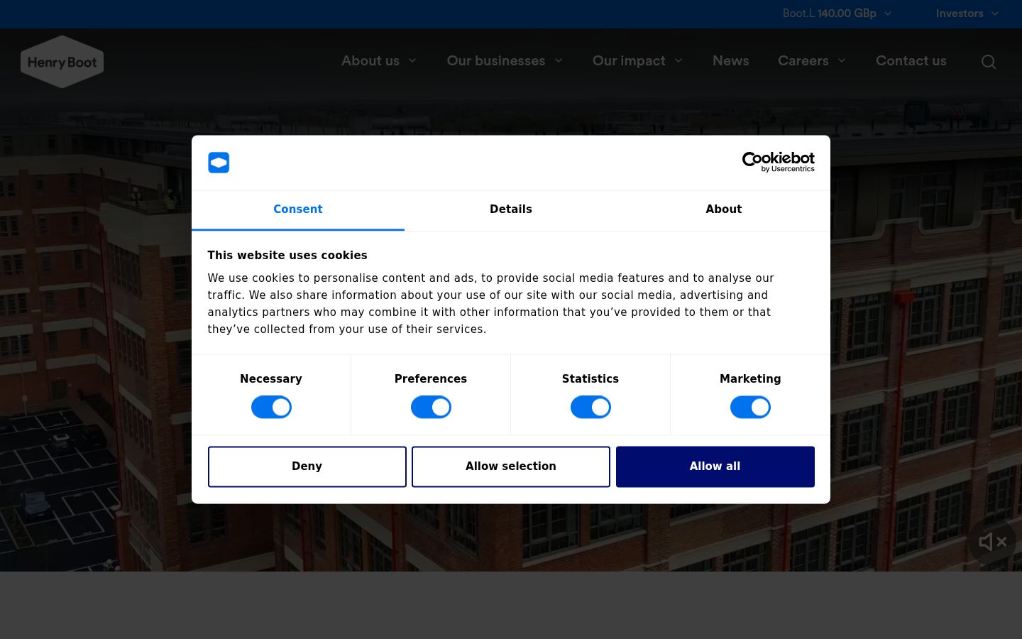 Screenshot of the consent banner shown before any interaction