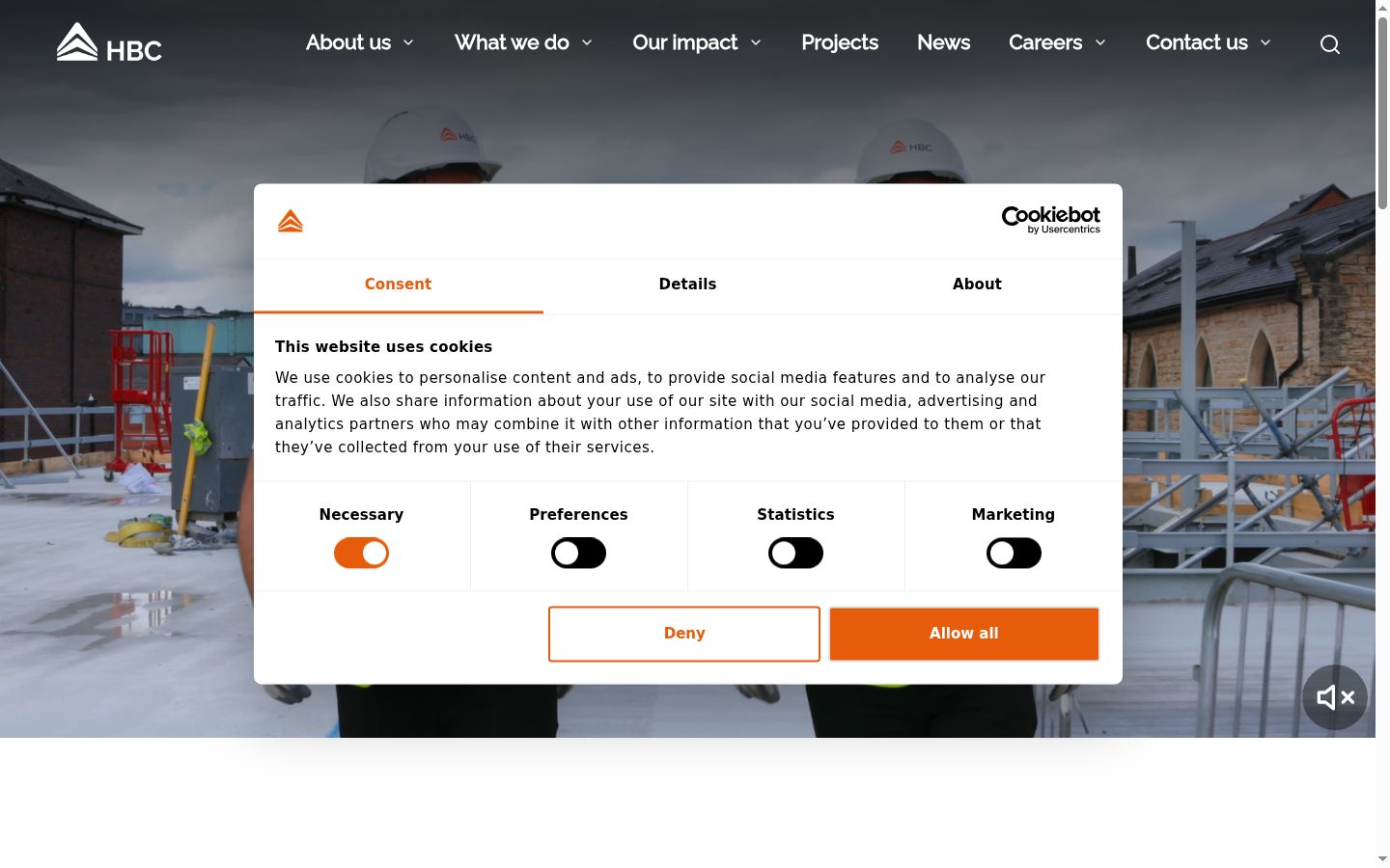Screenshot of the consent banner shown before any interaction