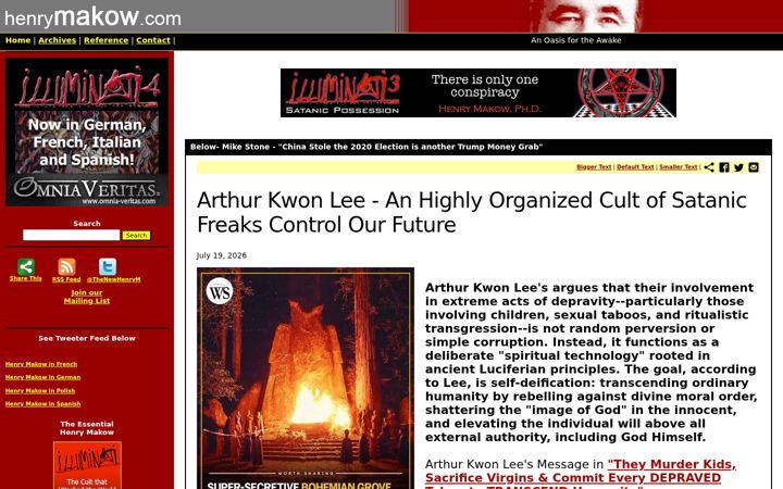 Screenshot of henrymakow.com