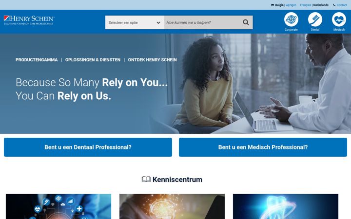 Screenshot of henryschein.be