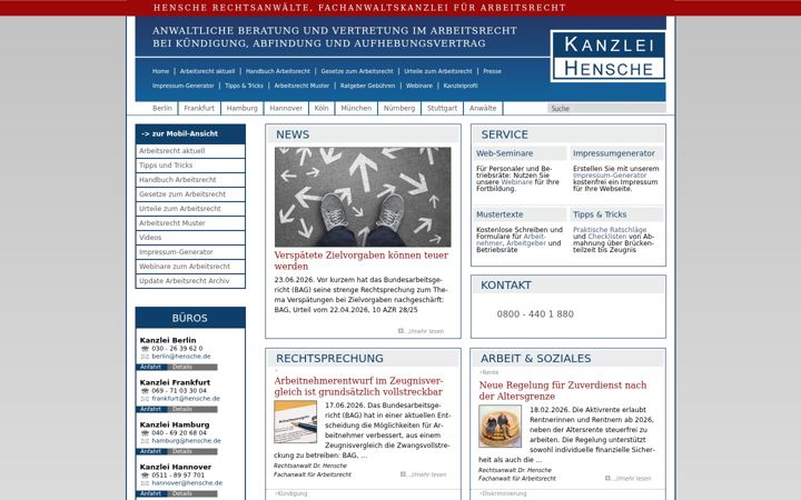 Screenshot of hensche.de