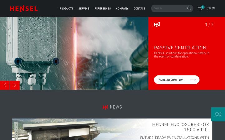 Screenshot of hensel-electric.de