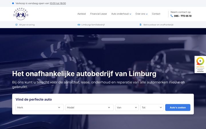 Screenshot of hensgens.nl