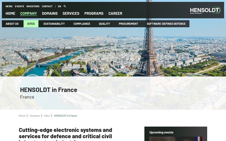 Screenshot of hensoldt.fr