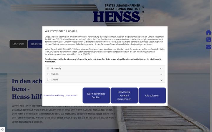 Screenshot of henss-bestattungen.de