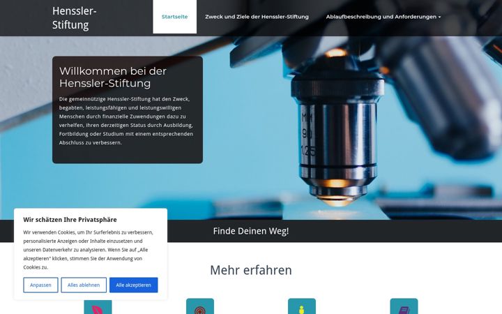 Screenshot of henssler-stiftung.ch