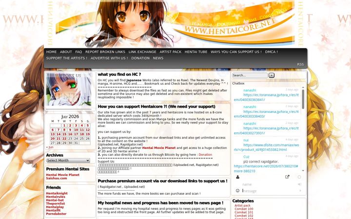 Screenshot stránky hentaicore.net