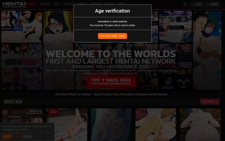 Screenshot of hentaikey.com