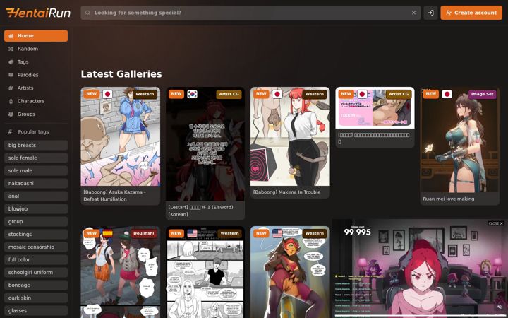 Screenshot of hentairun.com