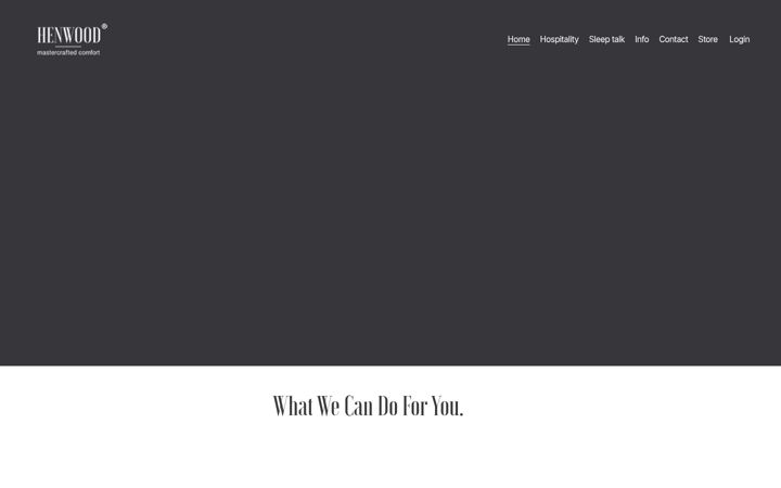Screenshot of henwoodbedding.com