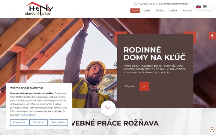 Screenshot of henystavebneprace.sk