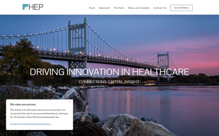 Screenshot of hepfund.com