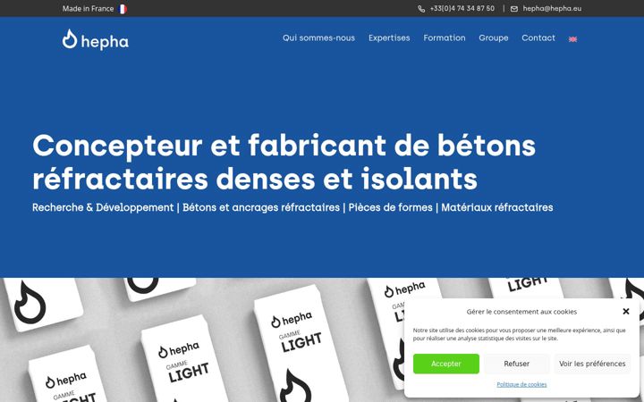 Screenshot of hepha.eu