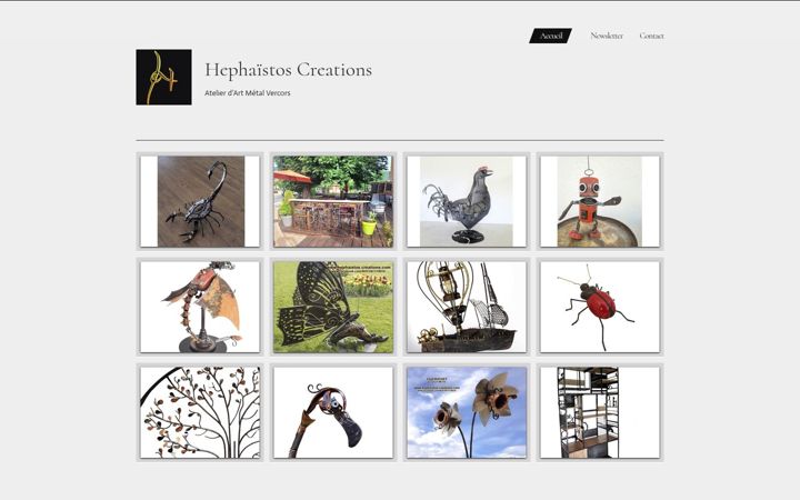Screenshot of hephaistos-creations.com