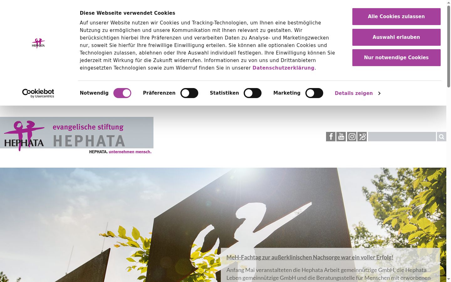 Screenshot del banner di consenso mostrato prima di qualsiasi interazione