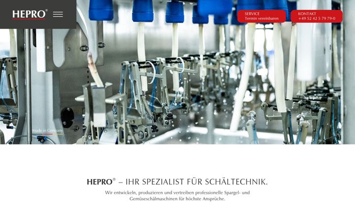 Screenshot of hepro-gmbh.de