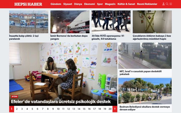 Screenshot di hepsihaber.com