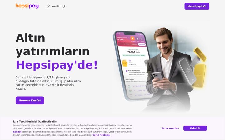 Screenshot of hepsipay.com