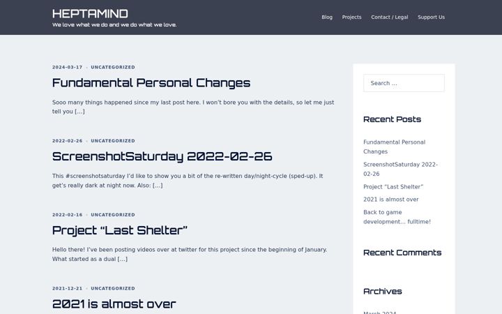 Screenshot of heptamind.com