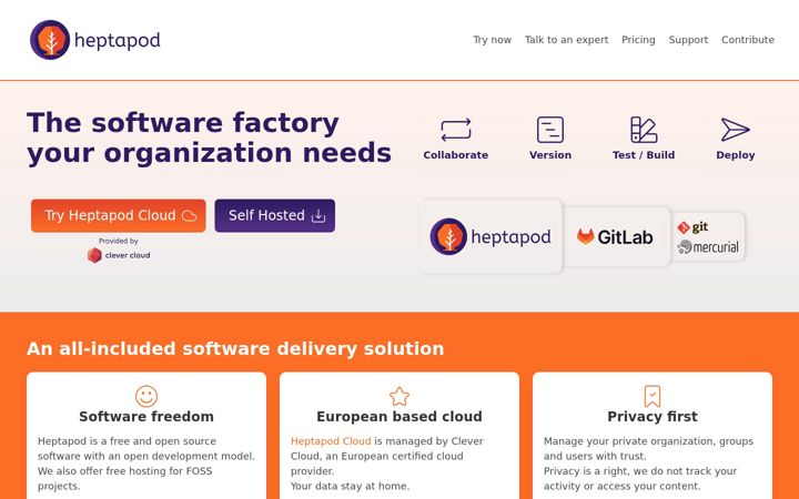 Screenshot of heptapod.net