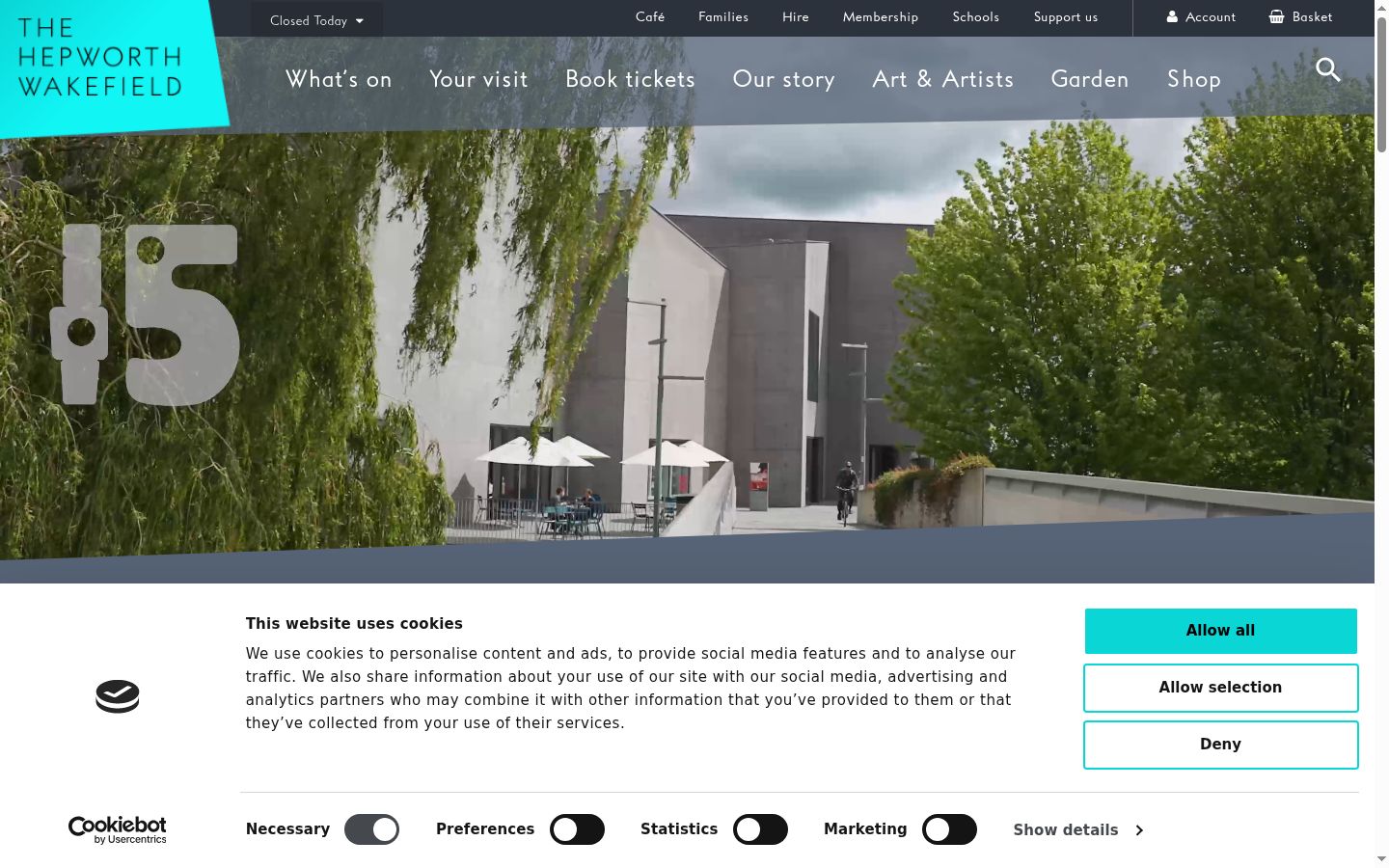 Screenshot des Einwilligungsbanners vor jeglicher Interaktion