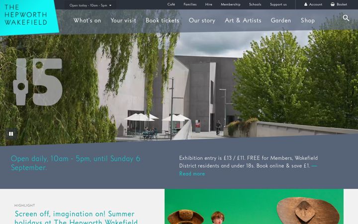 Screenshot of hepworthwakefield.org