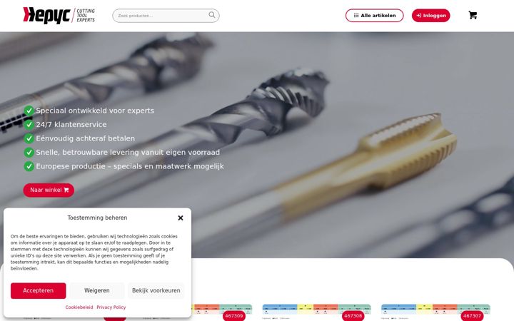 Screenshot of hepyc.nl