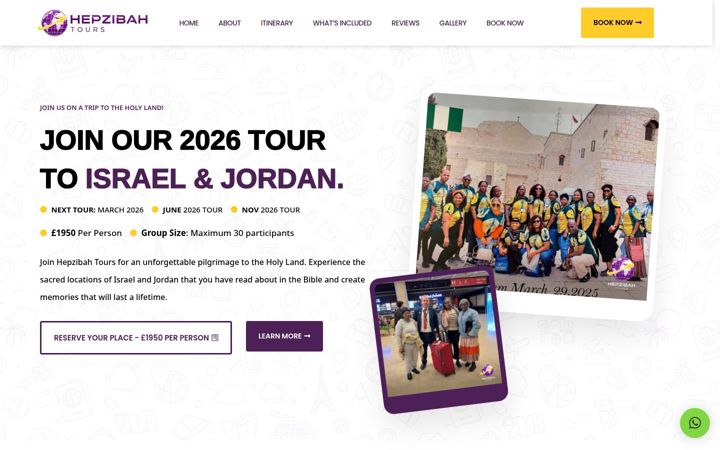 Screenshot of hepzibahtours.com