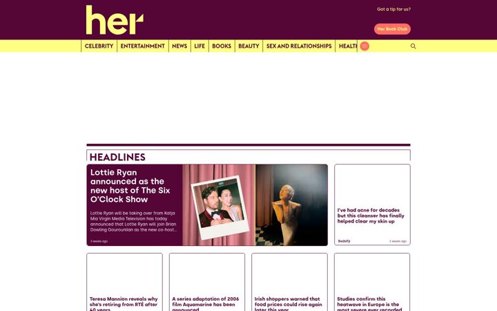 Screenshot of her.ie