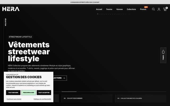 Screenshot of hera-collection.com