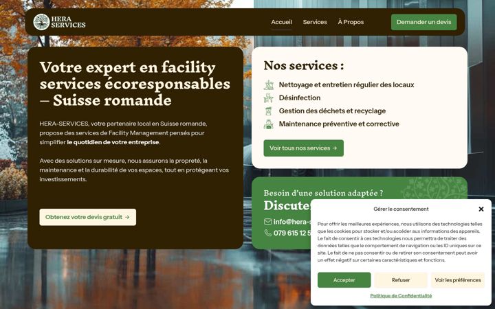 Screenshot of hera-services.ch