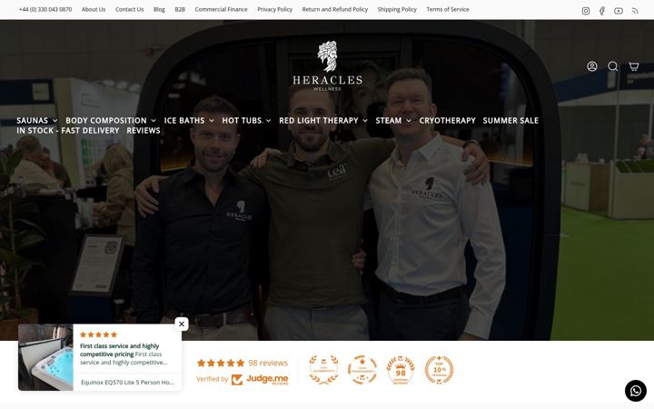 Screenshot of heracleswellness.co.uk