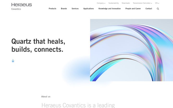 Screenshot of heraeus-covantics.com