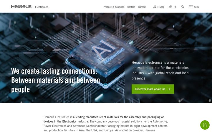 Screenshot of heraeus-electronics.com
